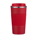 Stainless Steel Insulated Travel Coffee Mug Flip up Tumbler, Double wall Leak Proof Vacuum Cup Keep Drink Cold and Hot (Red, 17 Ounces) H422