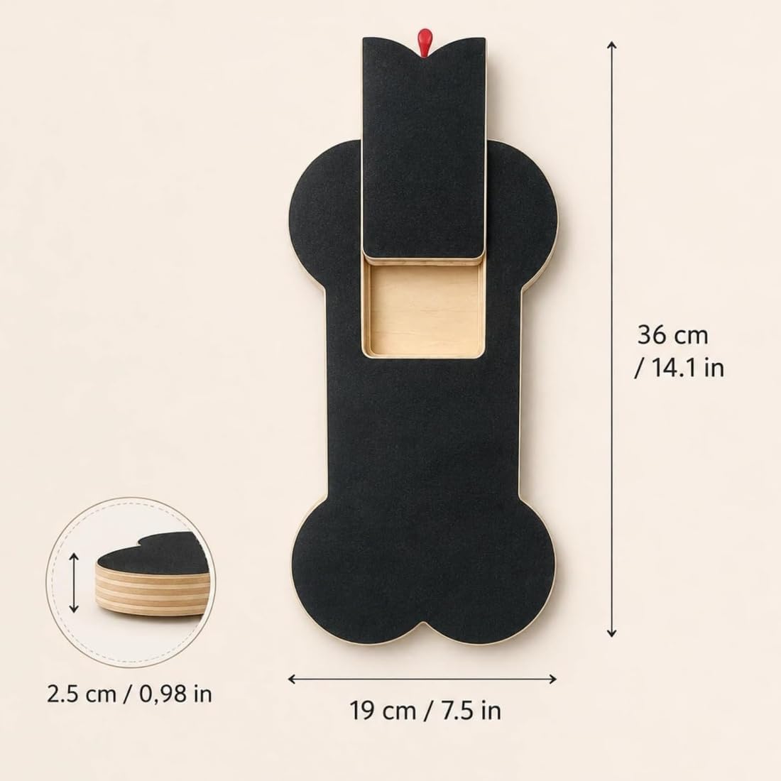 Wooden Dog Nail Scratch Board with Treat Dispenser U11087