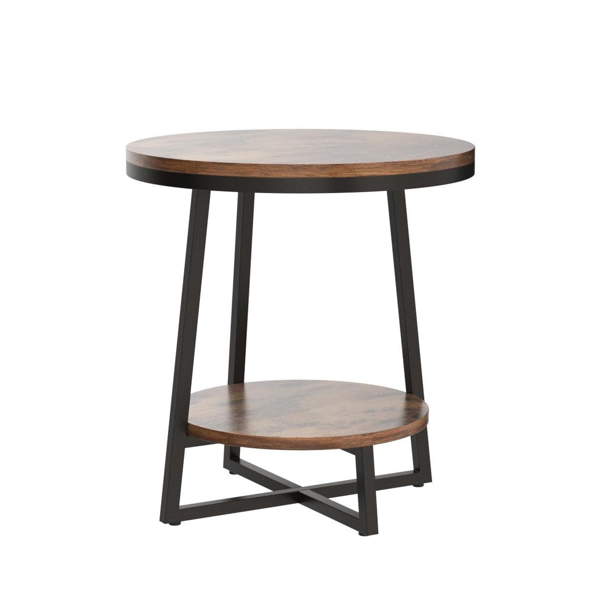 2 Tier Round End Table with Storage Shelf K177111