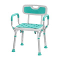 Heavy Duty White Shower Chair with Arms Back Adjustable V785
