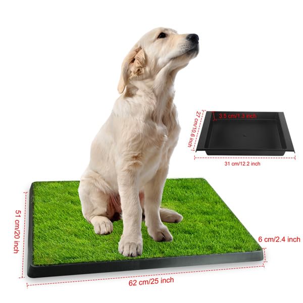 25" x 20" Artificial Grass Dog Potty with Removable Waste Tray U418110