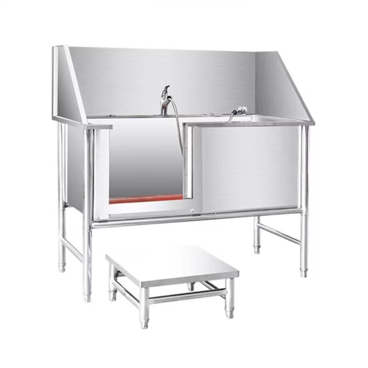 Stainless Steel Dog Grooming Bathtub with Stairs I760891