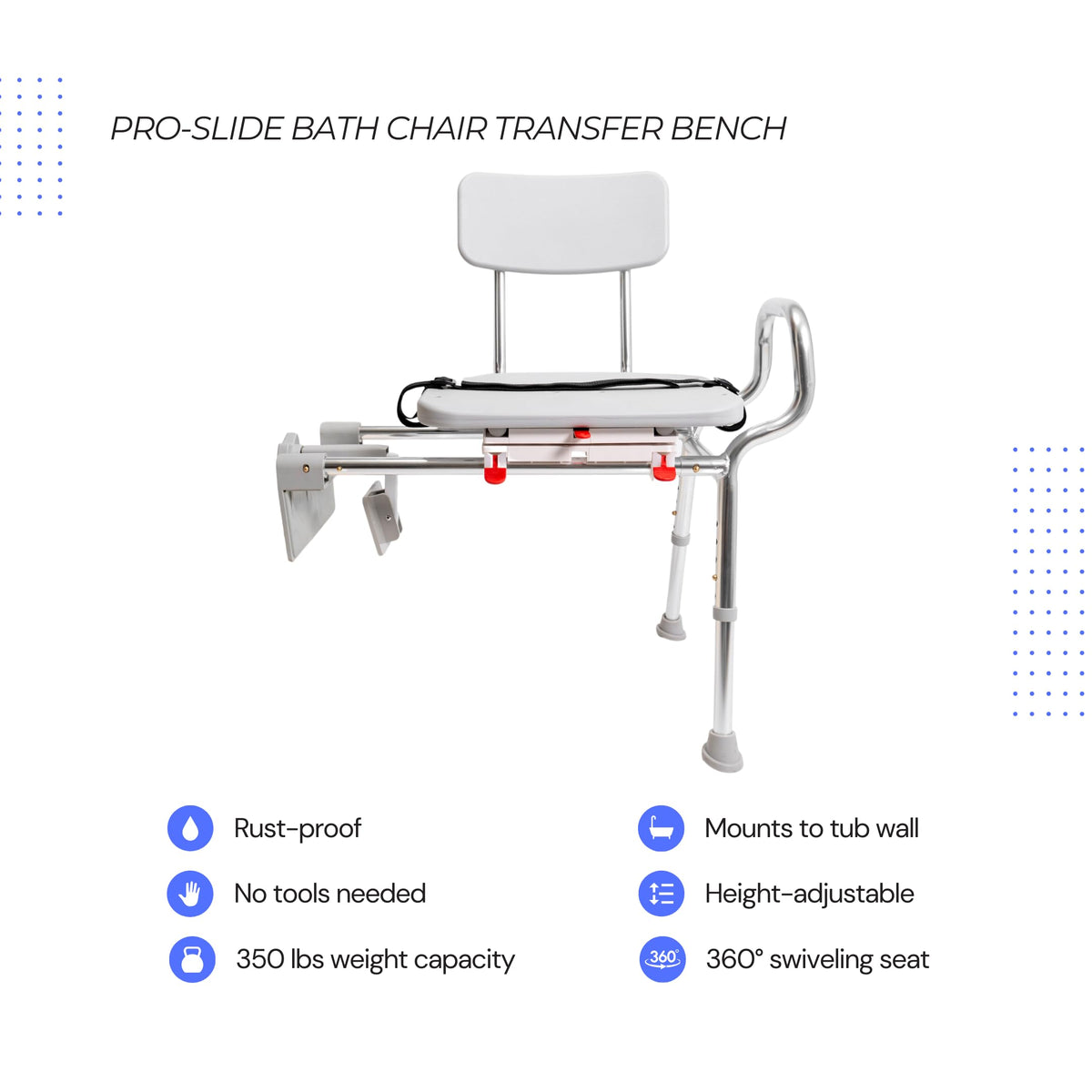 Sliding Tub Transfer Bench with Swivel Seat A268