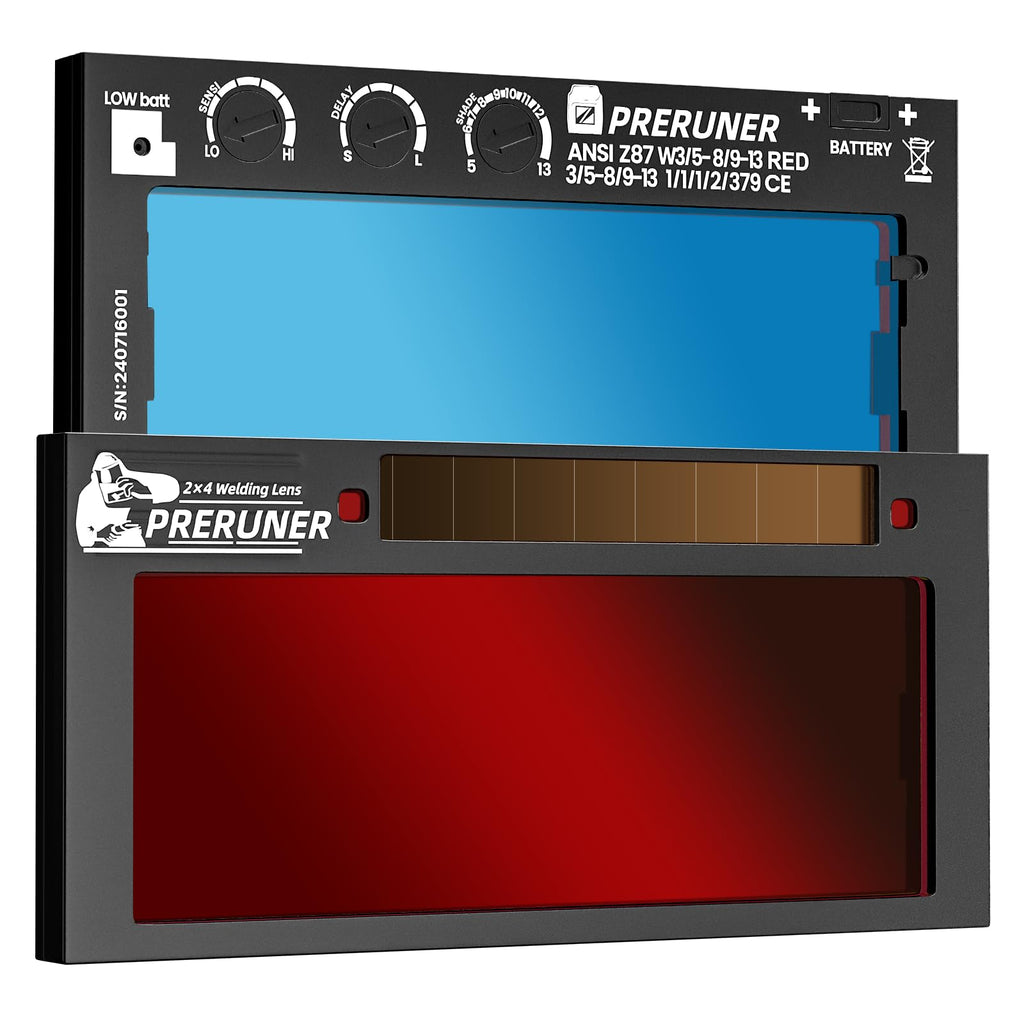 Red Shade 5-13 Auto Darkening Welding Lens 2x4-1/4 R896
