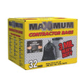 Heavy Duty 42-Gallon 3 Mil Black Garbage Bags 32 Counts I72031