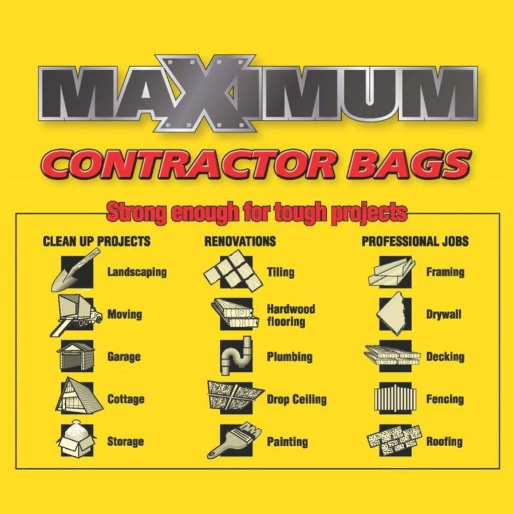 Heavy Duty 42-Gallon 3 Mil Black Garbage Bags 32 Counts I72031