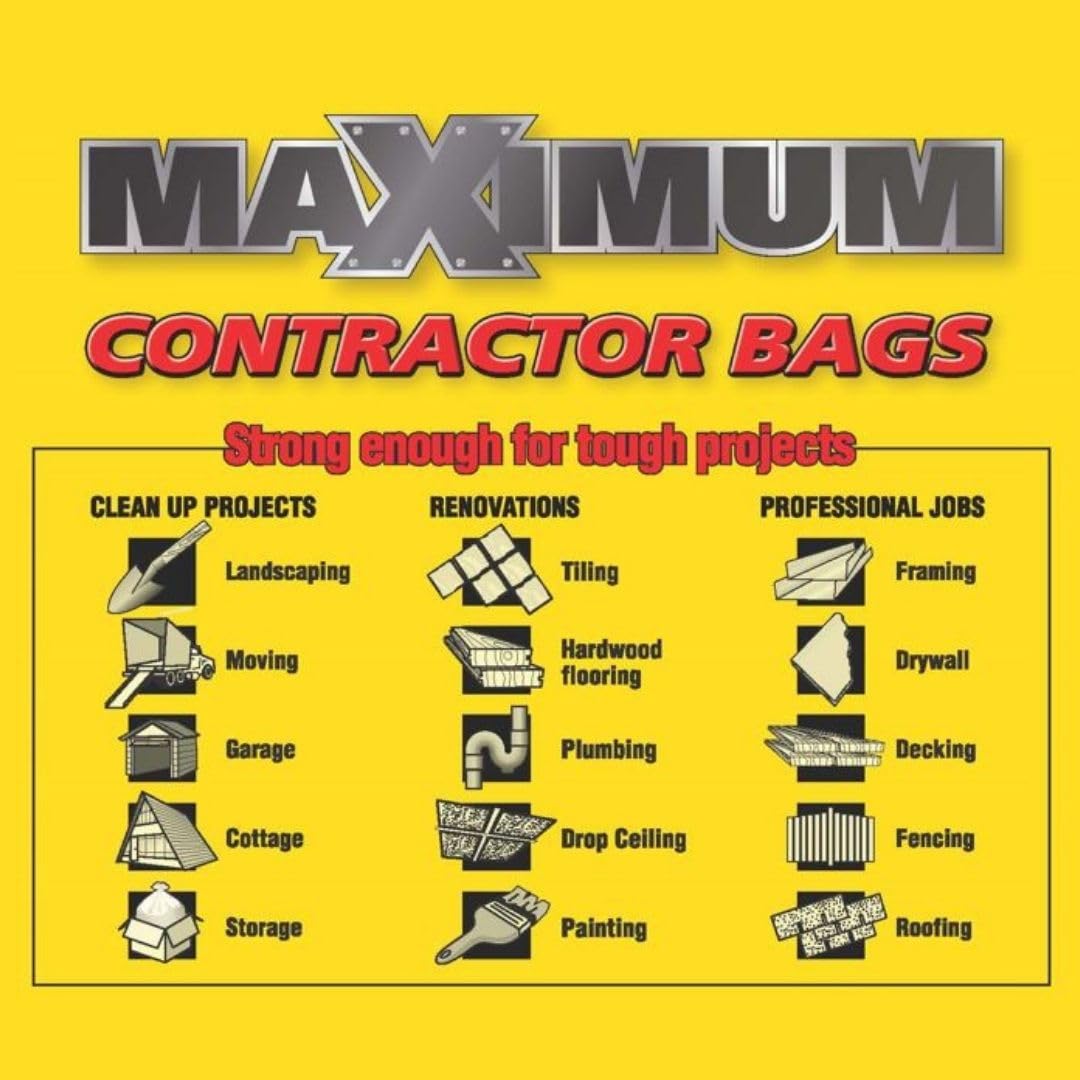 Heavy Duty 42-Gallon 3 Mil Black Garbage Bags 32 Counts I72031