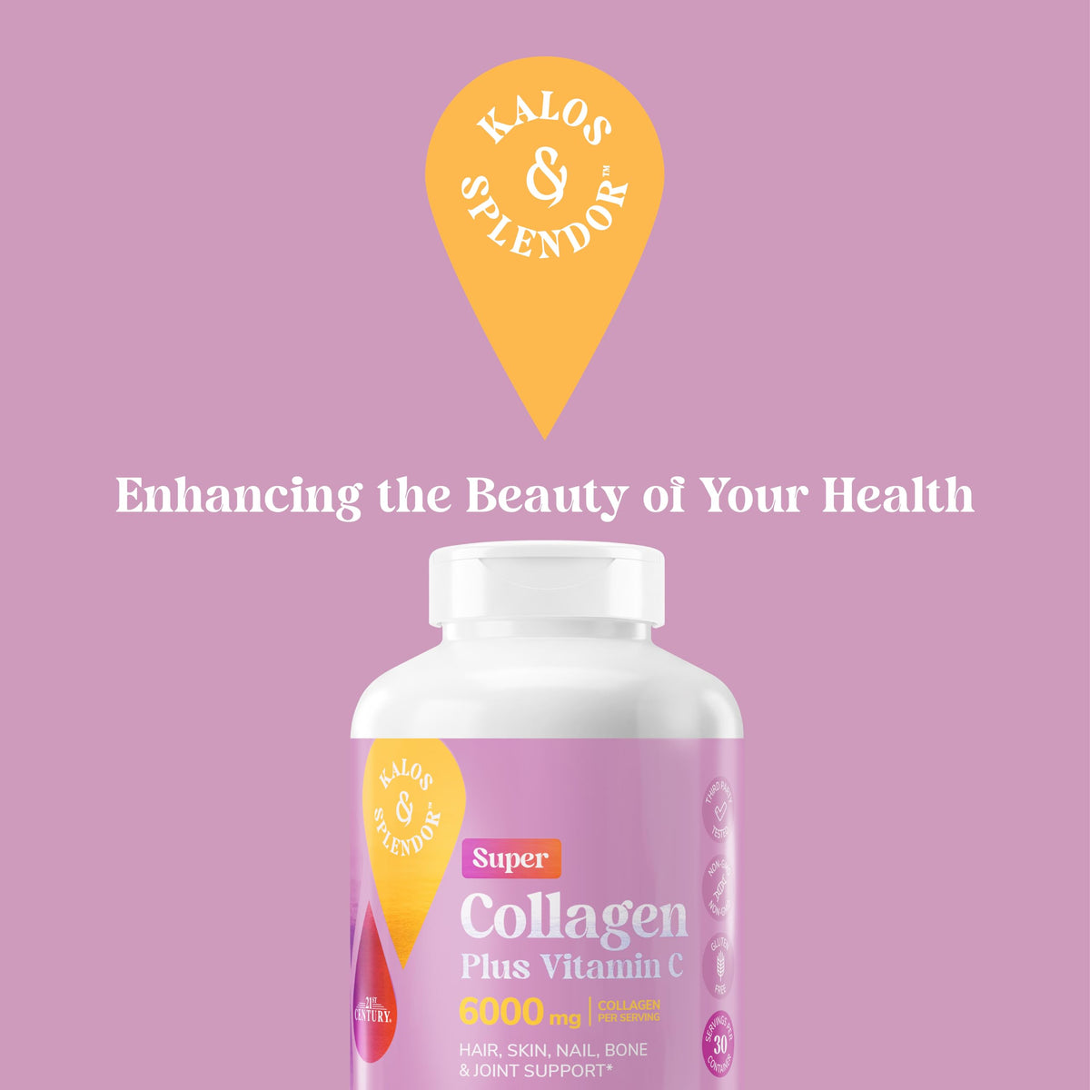 Collagen Vitamin C Tablets 6000mg 180 Count R9886