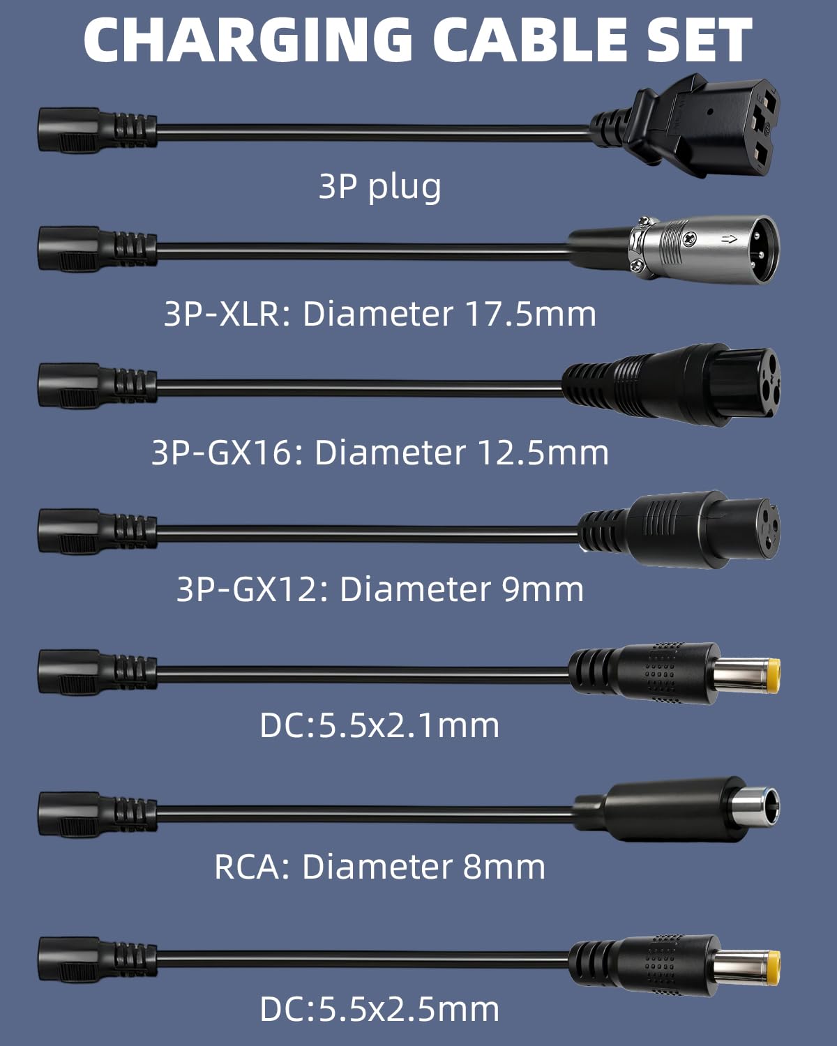 42V 2A Electric Scooter Charger with 7 in 1 Plugs Z324