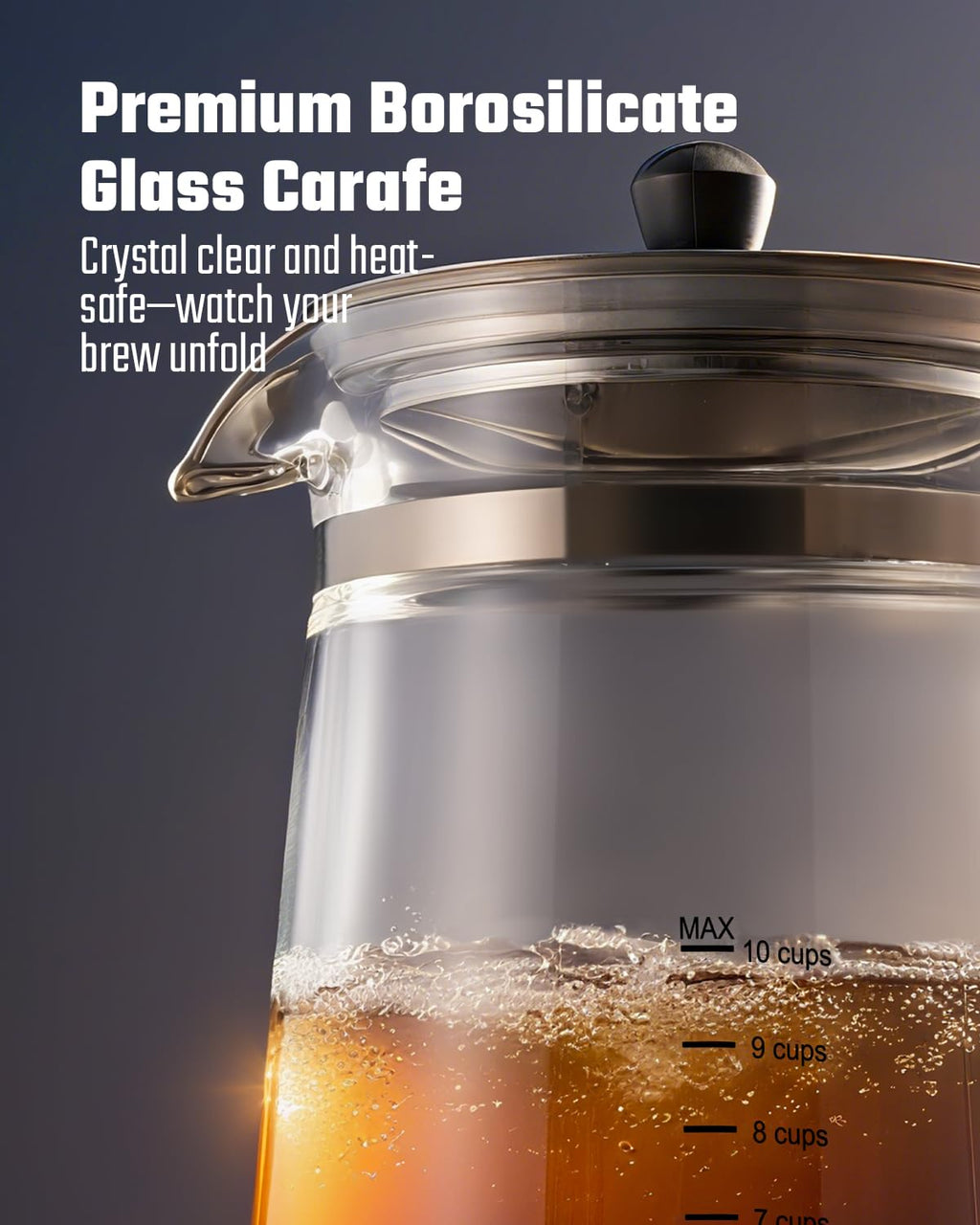 10-Cup Electric Percolator Coffee Pot with Borosilicate Carafe L8754