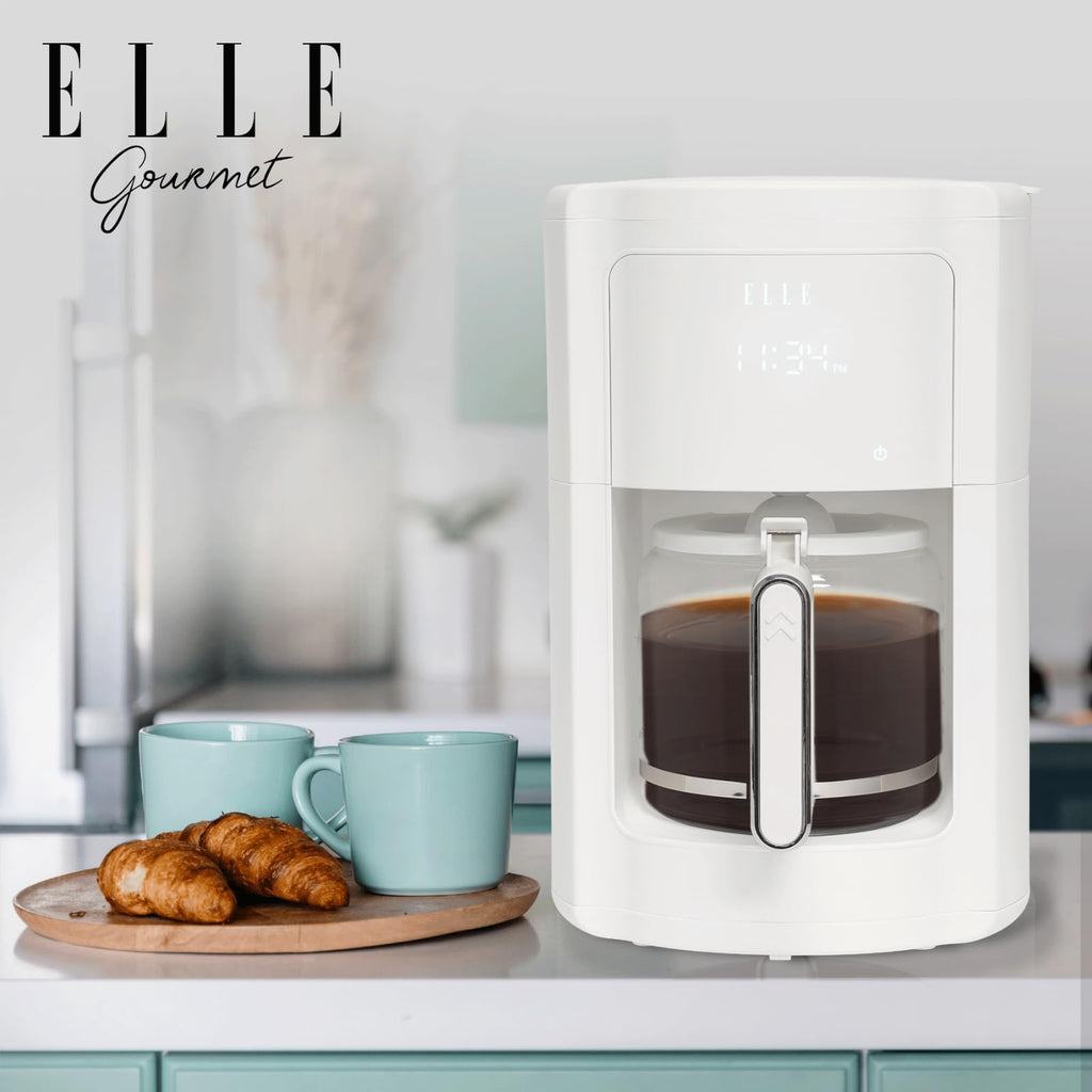 1.8L Digital Programmable Coffee Maker with Washable Filter, White Y251
