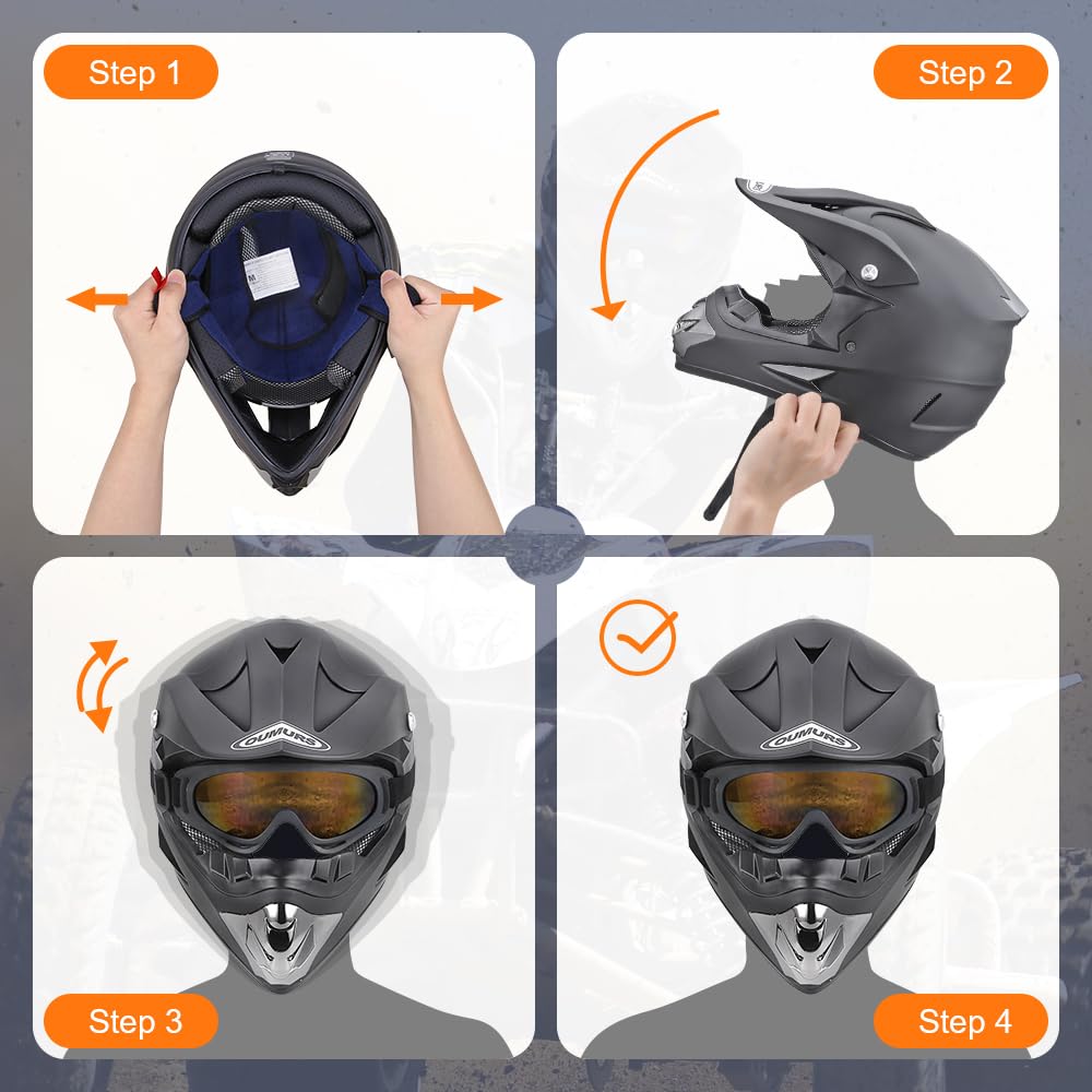 Full Face DOT Approved Adult Motocross Helmet J5878