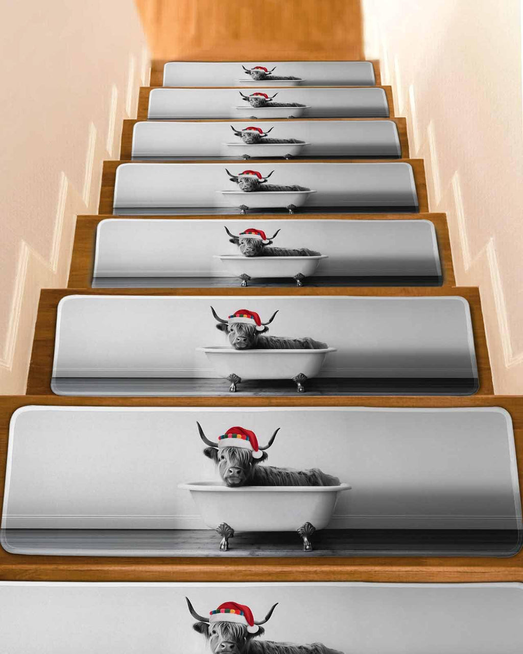 Grey Peel and Stick Stair Treads 8''x30'' 4PCS N25926
