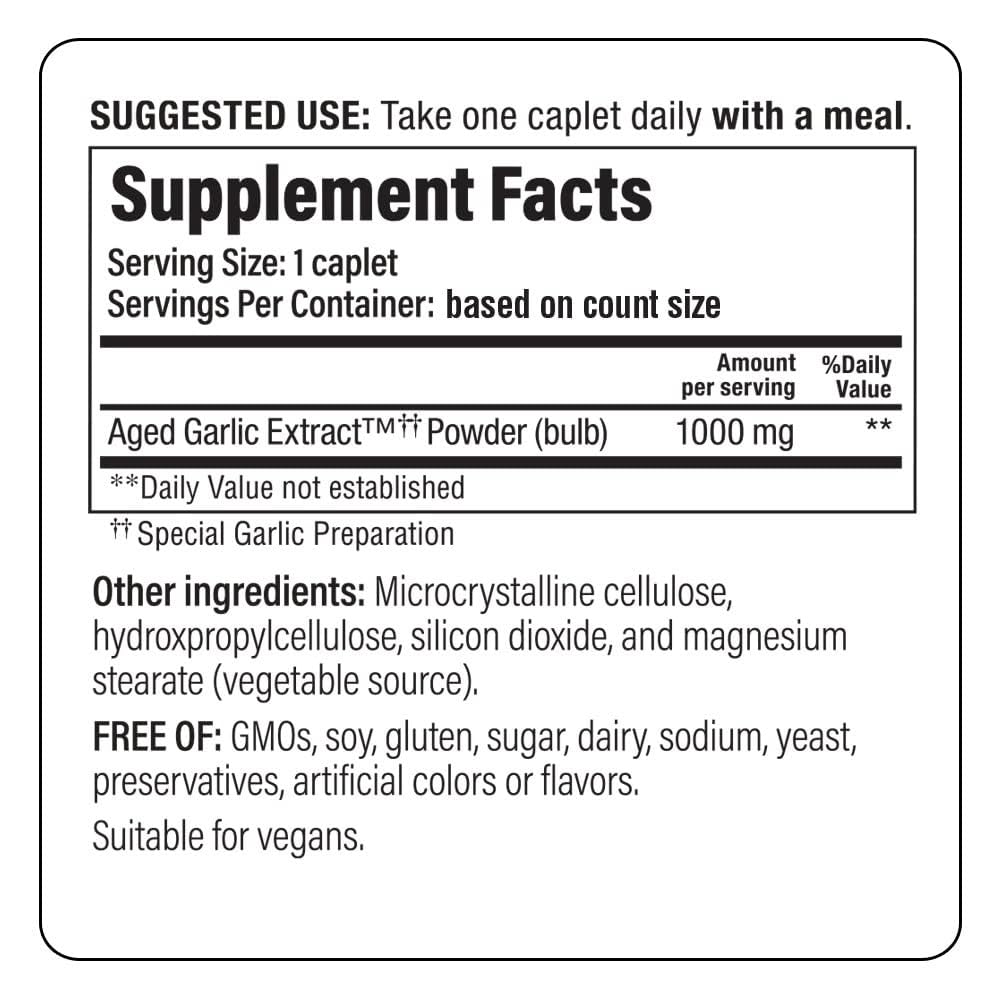 Aged Garlic Extract 60 Vegan Caplets O645138