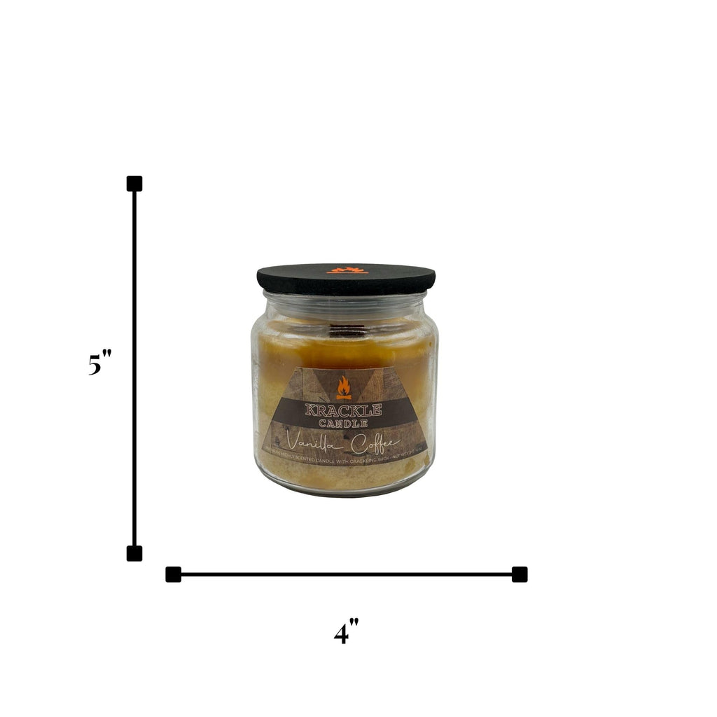 16 oz Vanilla Coffee Scented Candle with Wooden Wick K778
