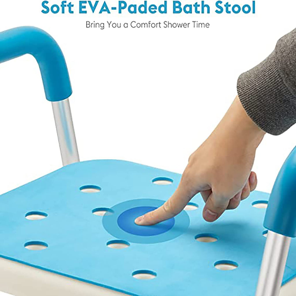 Heavy Duty White Shower Chair with Arms Back Adjustable V785