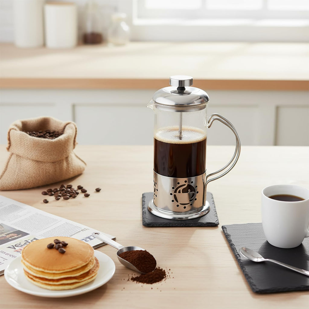 12 oz Glass Stainless French Press Coffee Maker J838