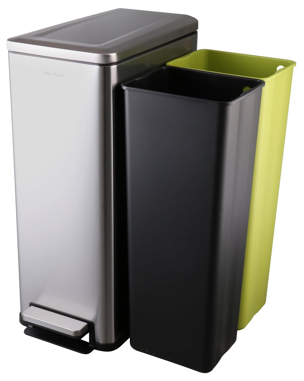 43L Dual Recycling Bin Stainless Steel W356