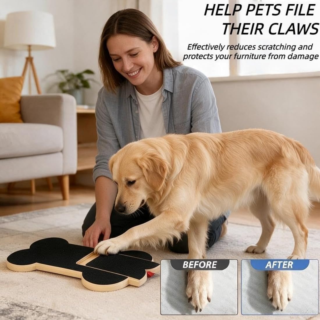 Wooden Dog Nail Scratch Board with Treat Dispenser U11087