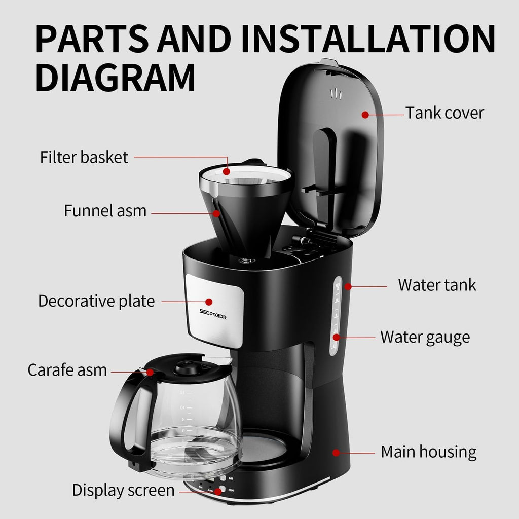 12 Cup Programmable Coffee Maker with Reusable Filter X4924
