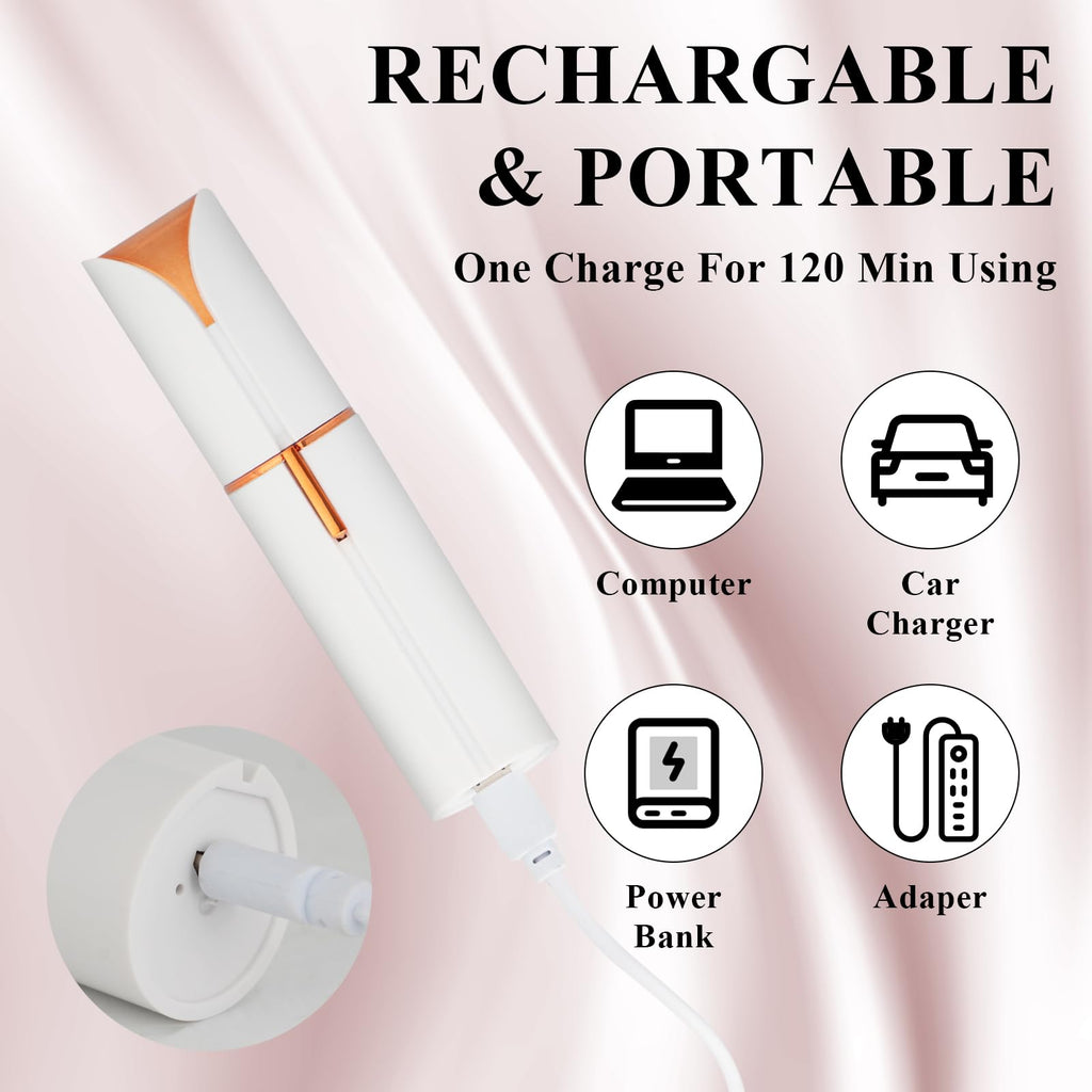 Electric Painless Facial Hair Removal Device with 2 Replacement Heads D492
