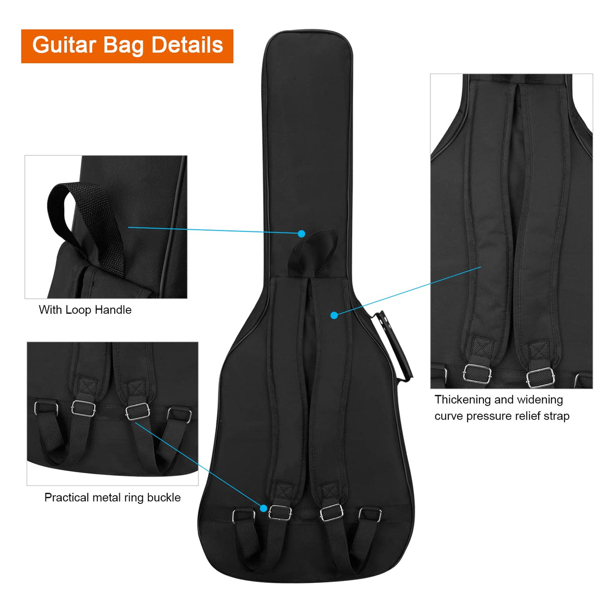 36 Inch Acoustic Guitar Case Soft Padded Gig Bag C76823