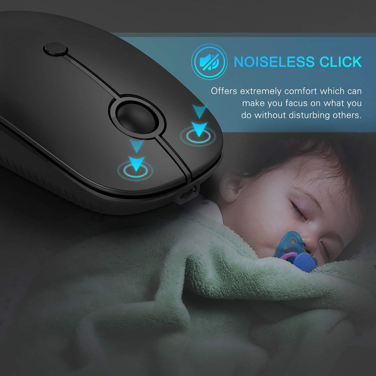 Type C Wireless Mouse, Black Y7013