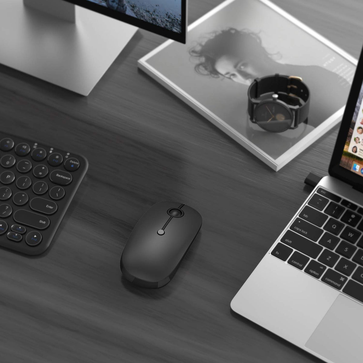 Type C Wireless Mouse, Black Y7013