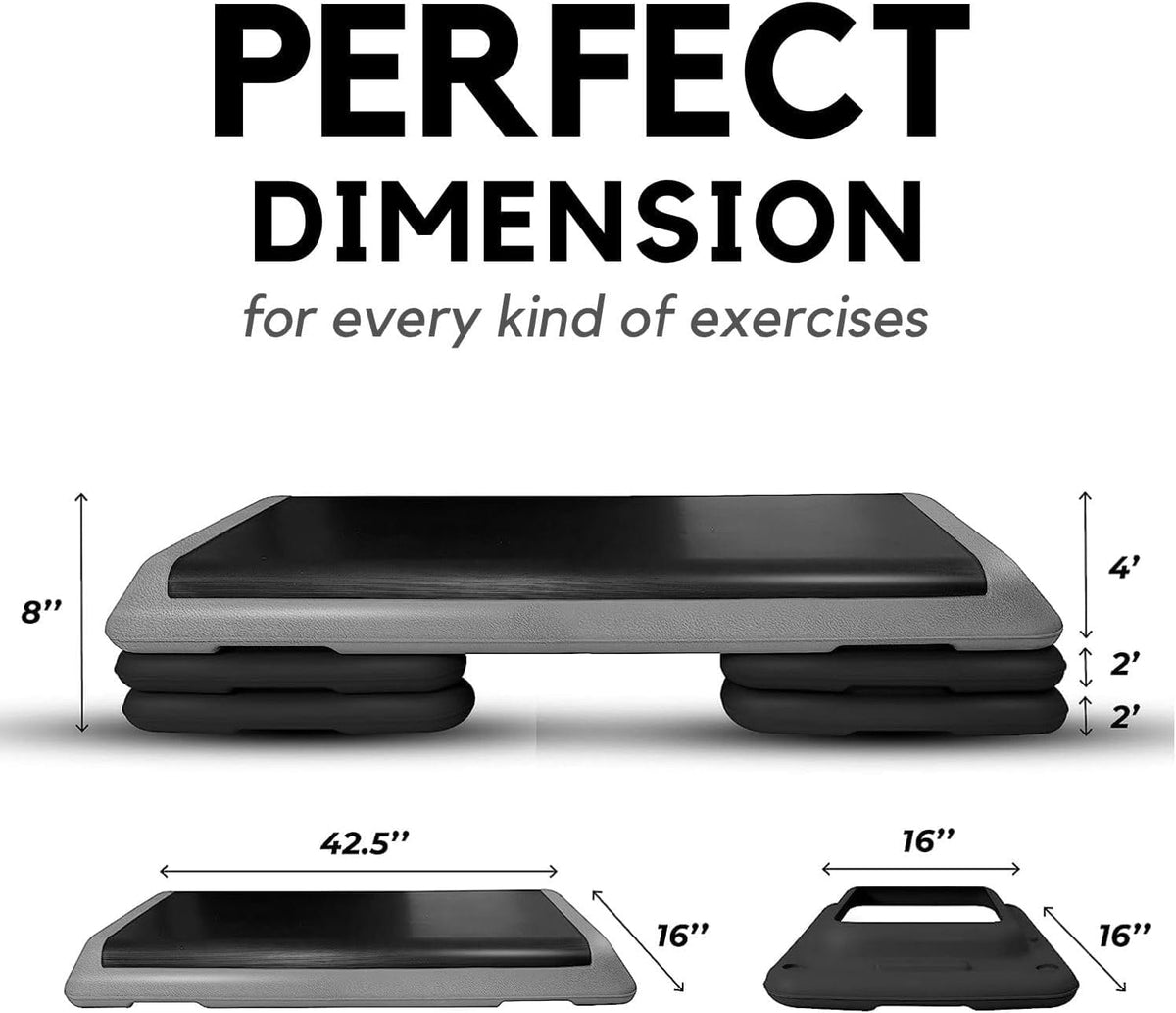 Adjustable Aerobic Exercise Step Platform with 4 Risers S7781