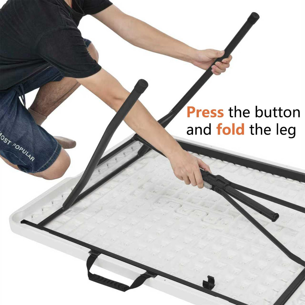 Heavy Duty Portable Folding Table, 6 ft, White S4176