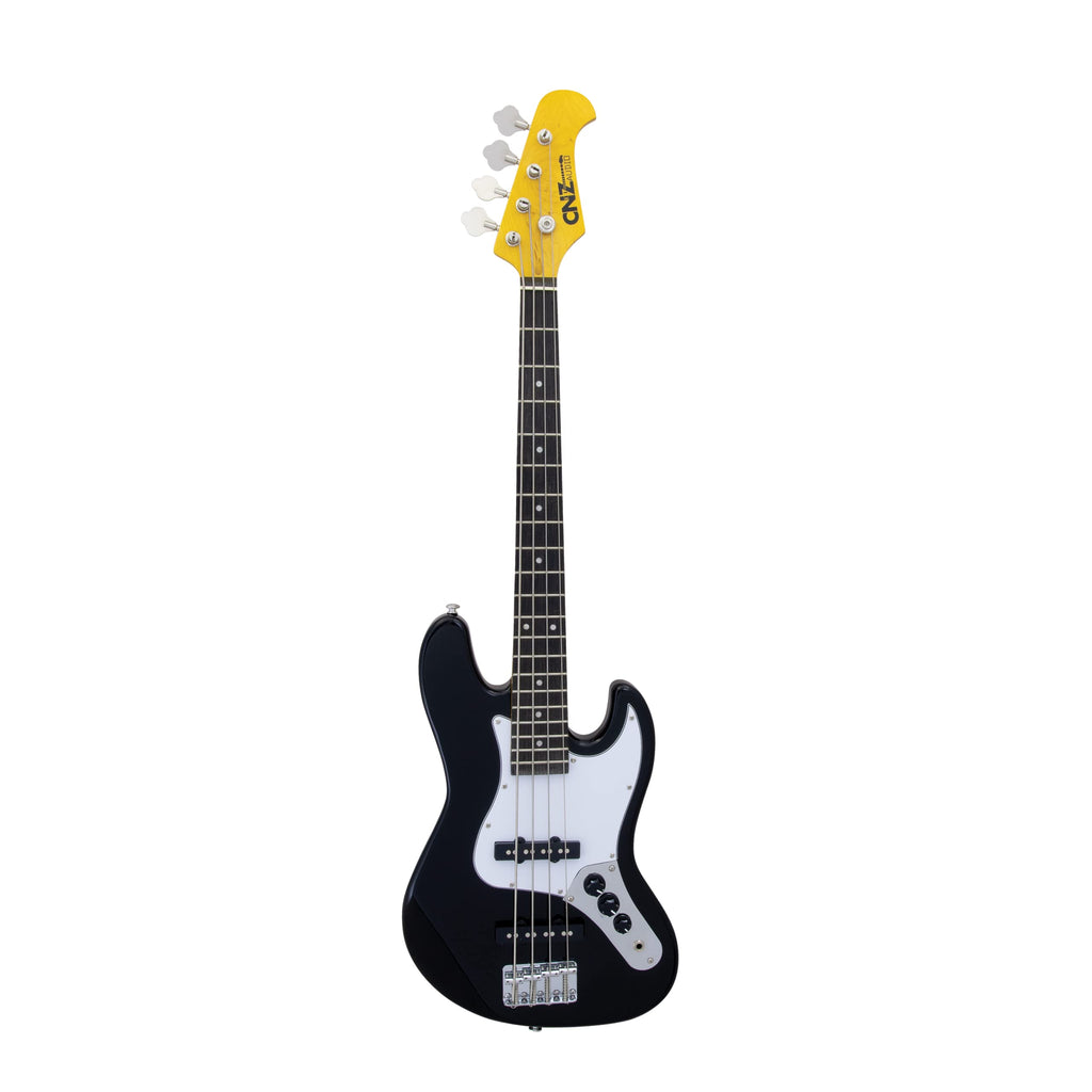 Black Mini Electric Bass Guitar with Maple Neck, Rosewood Fingerboard & White Pickguard R652