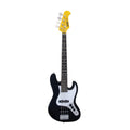 Black Mini Electric Bass Guitar with Maple Neck, Rosewood Fingerboard & White Pickguard R652