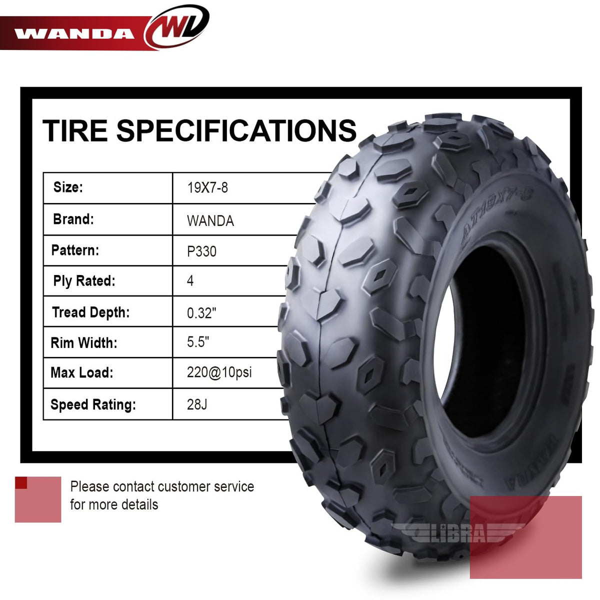 2 ATV Tires 19x7-8 U45474
