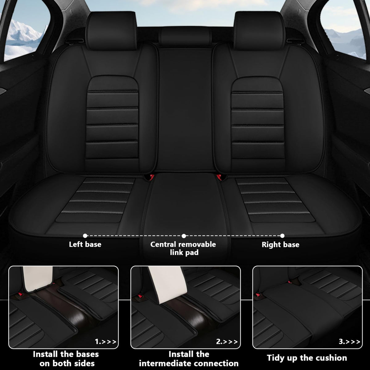 Waterproof Leather Car Seat Covers Set of 5 V24588