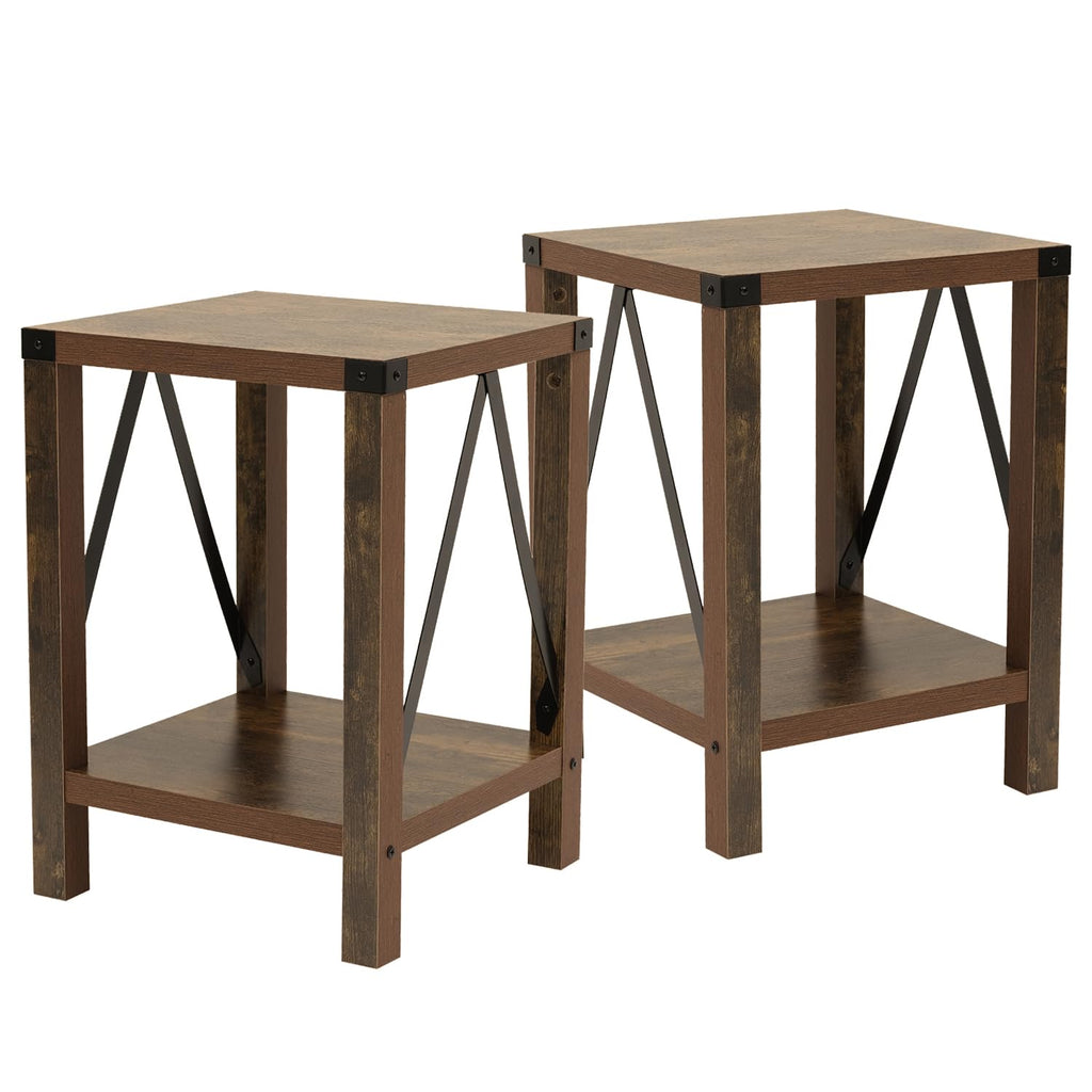 Brown 2-Tier Square End Table M734030