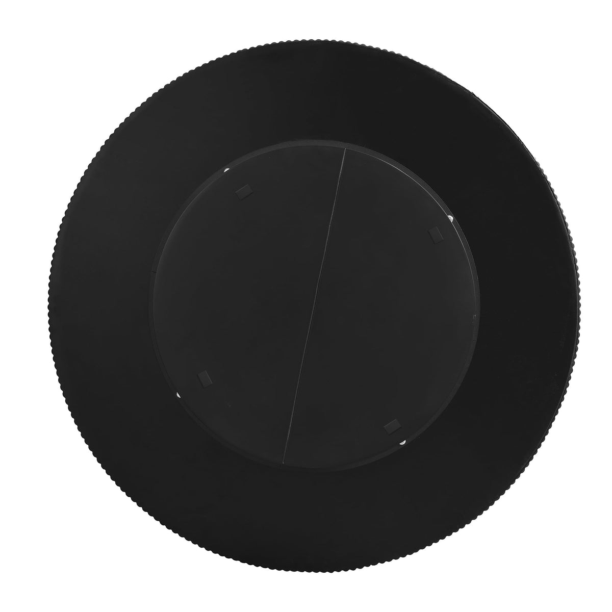Round Coffee Table, 31.5" Fluted Pedestal Wood Table, Black R47204