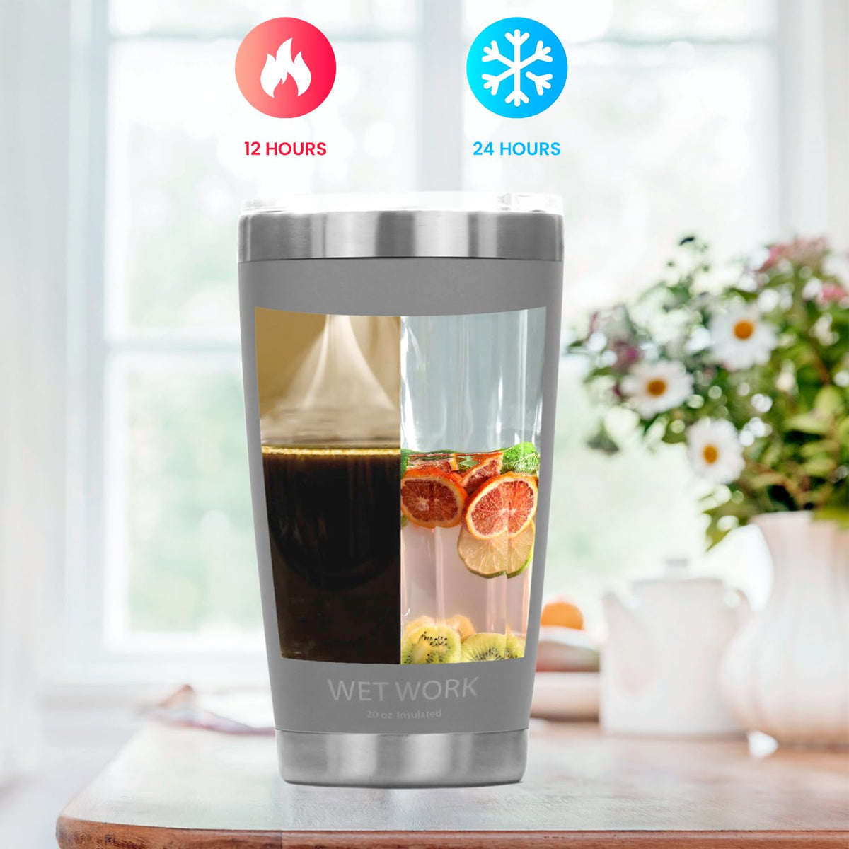 20 oz Stainless Steel Insulated Tumbler with Leak Proof Lid Q9498
