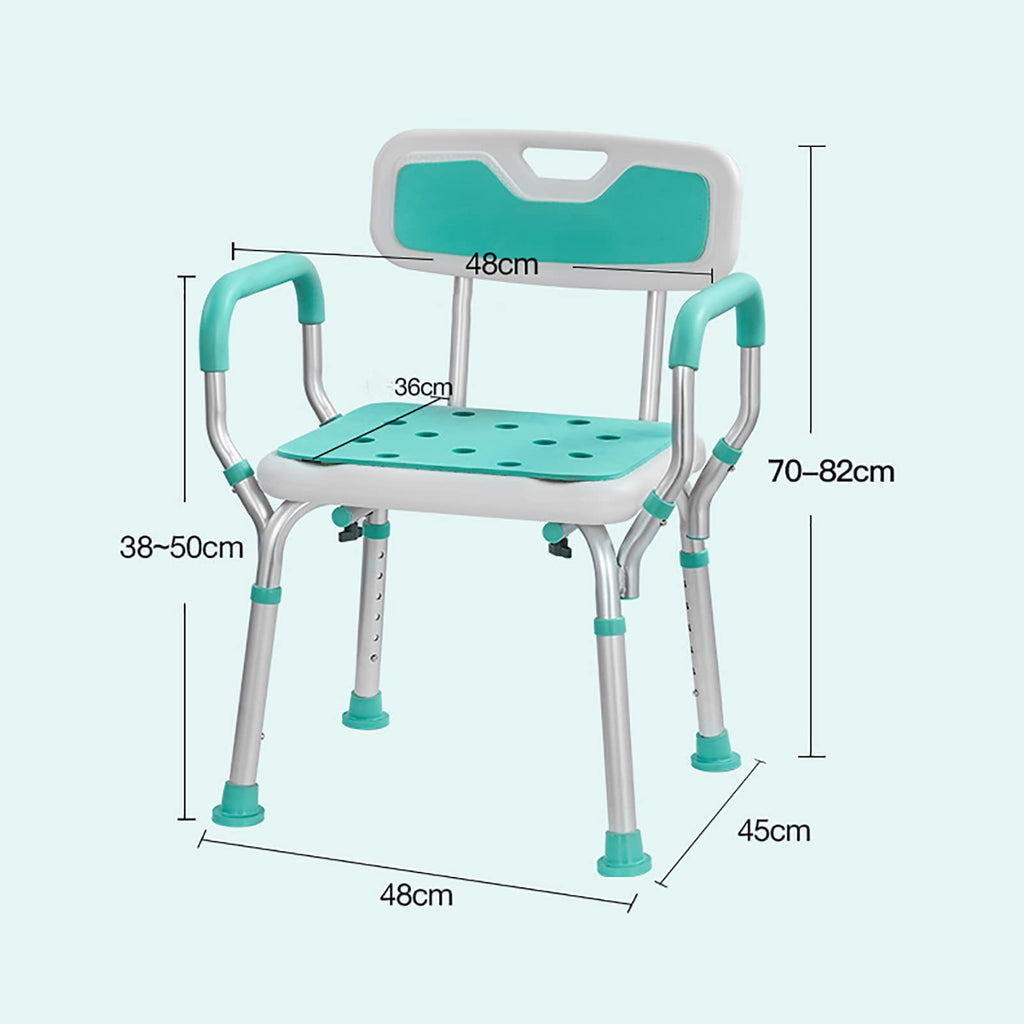 Heavy Duty White Shower Chair with Arms Back Adjustable V785