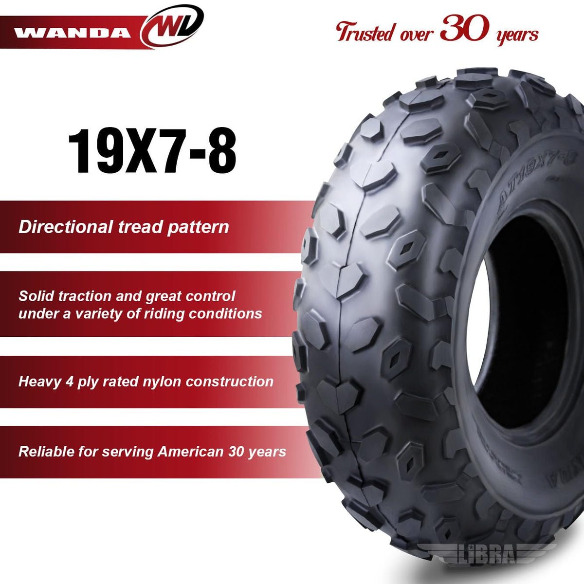 2 ATV Tires 19x7-8 U45474