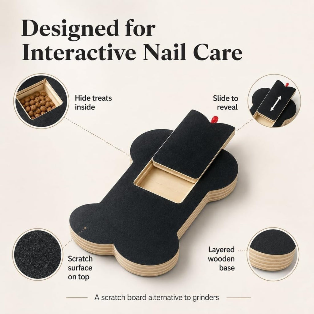 Wooden Dog Nail Scratch Board with Treat Dispenser U11087