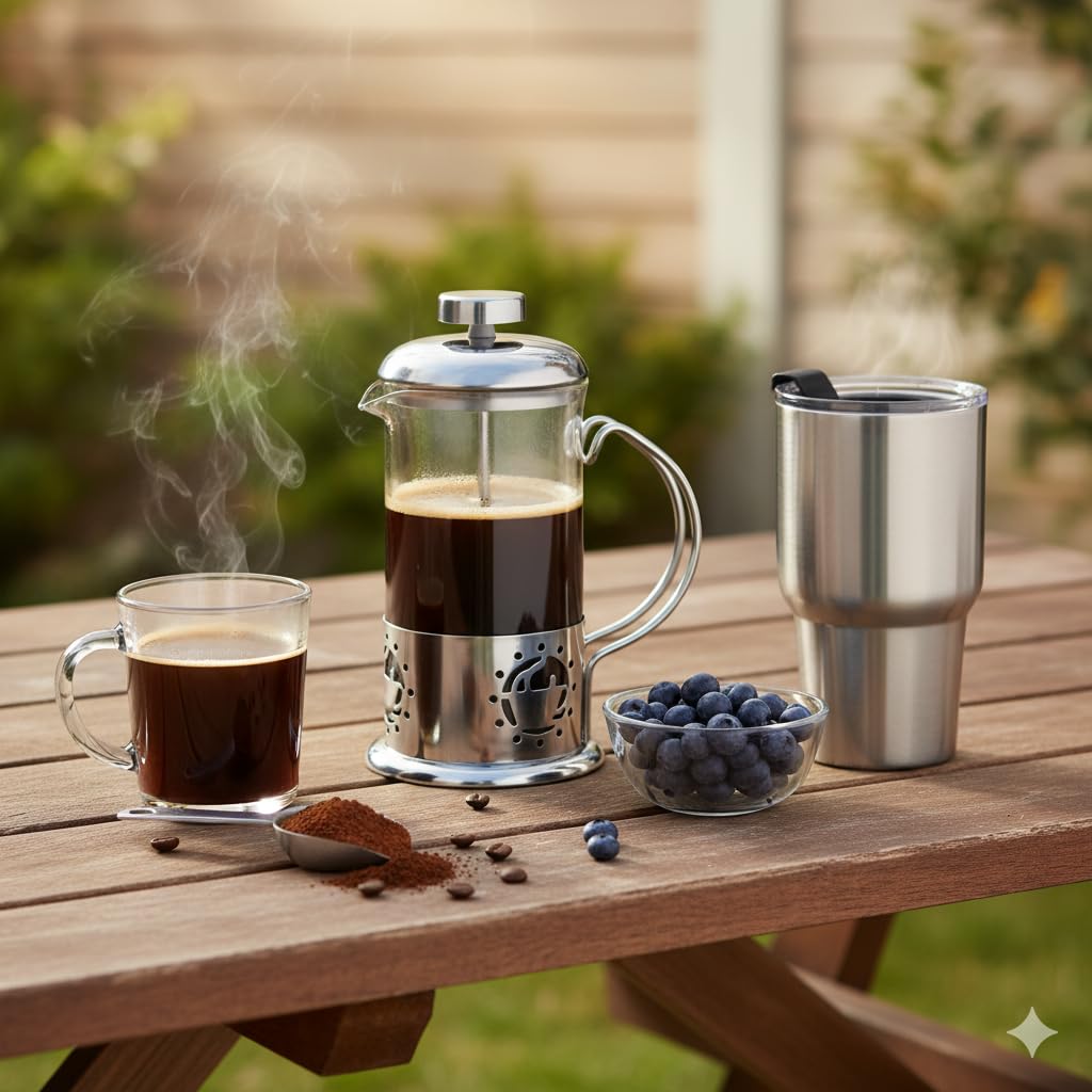 12 oz Glass Stainless French Press Coffee Maker J838