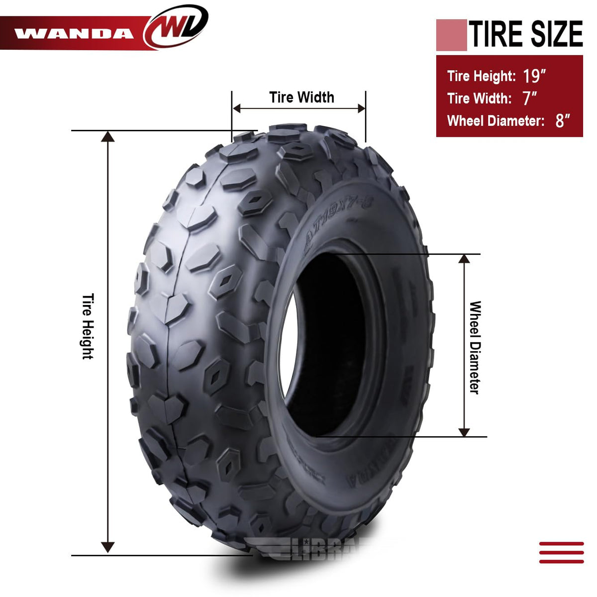 2 ATV Tires 19x7-8 U45474