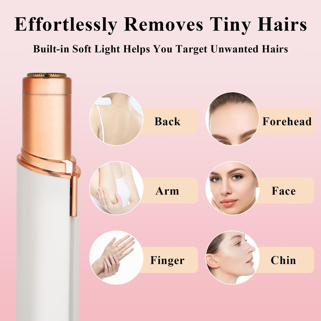 Electric Painless Facial Hair Removal Device with 2 Replacement Heads D492