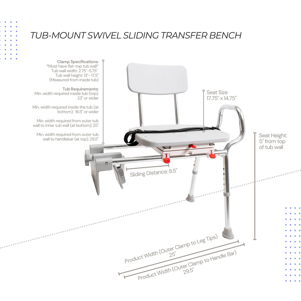 Sliding Tub Transfer Bench with Swivel Seat A268