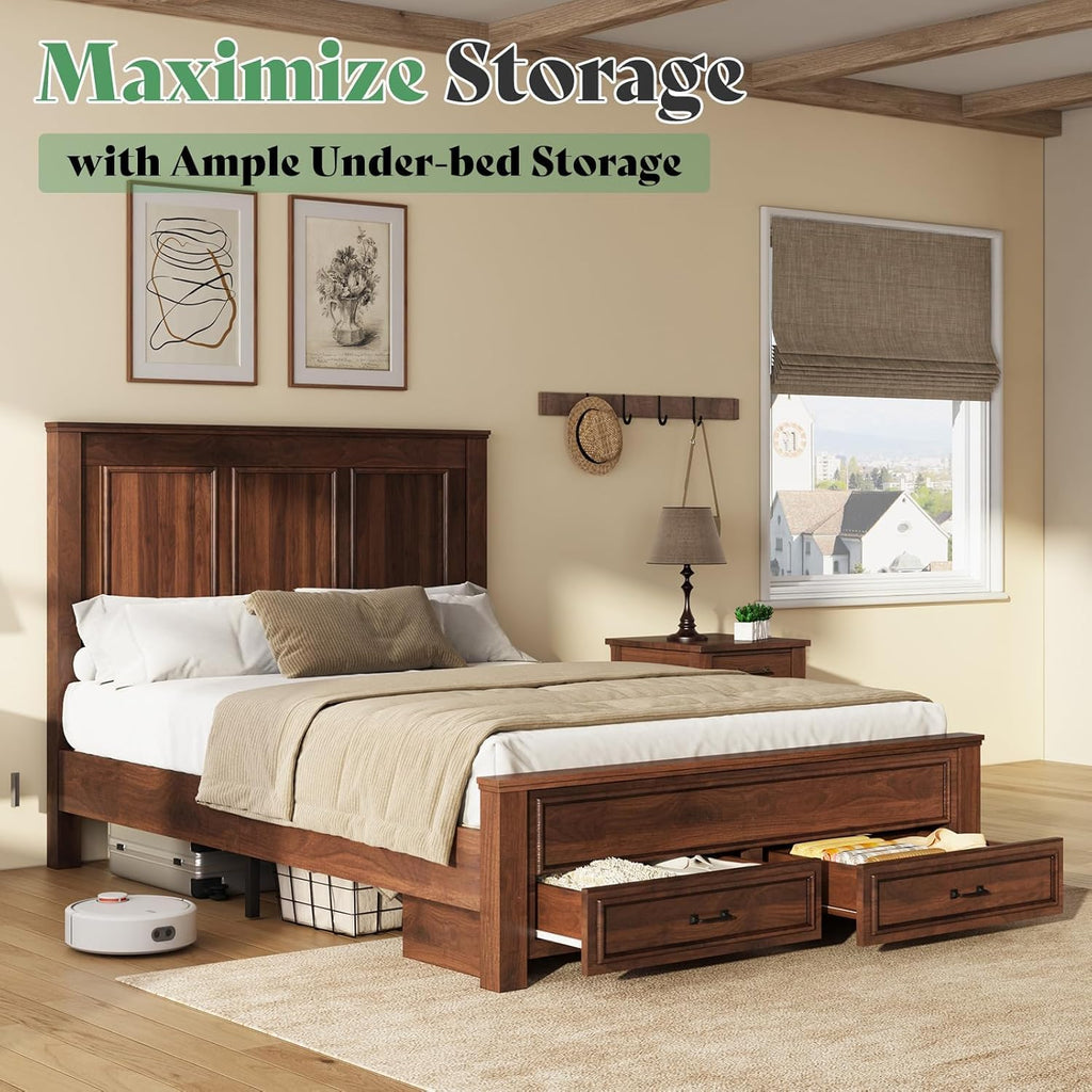 52.2" Full Size Farmhouse Bed Frame with Headboard Z219997