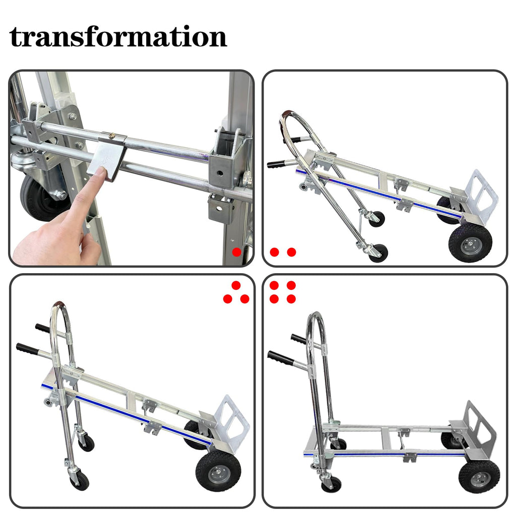 Convertible Hand Truck Dolly Cart with 4 Wheels 1000 Lbs O86610