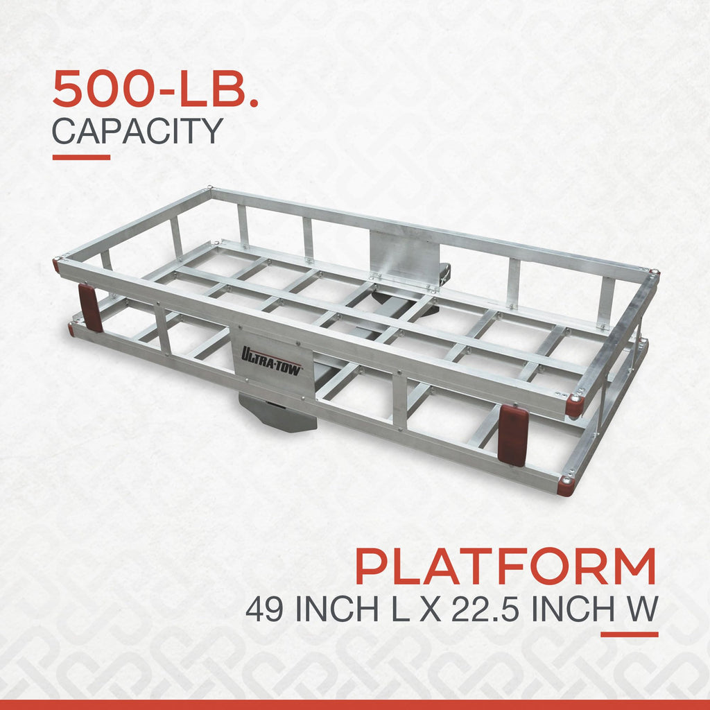 Aluminum Hitch Cargo Carrier 500-Lb Capacity Silver A5510