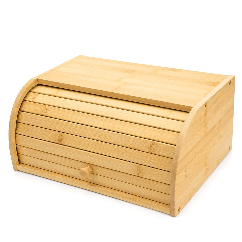 Large Natural Bamboo Roll Top Bread Box A7905