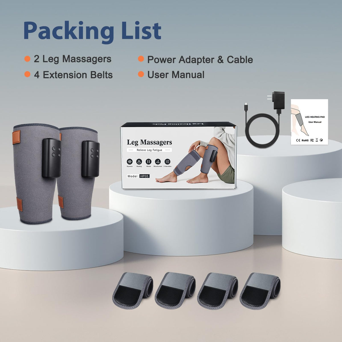 Cordless Air Compression Leg Massagers E916