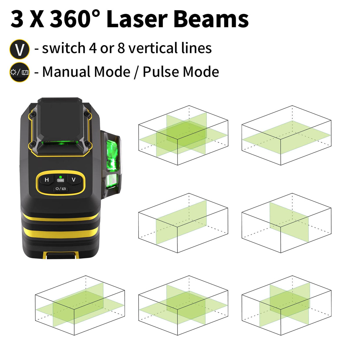 Laser Level with 12 Green Lines P59536